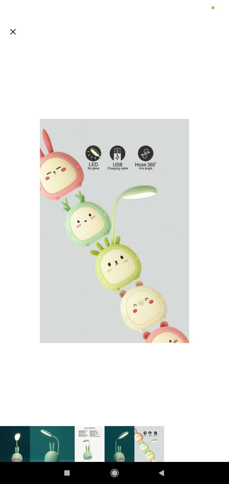 Cute Bunny Night Light With Flexible Led