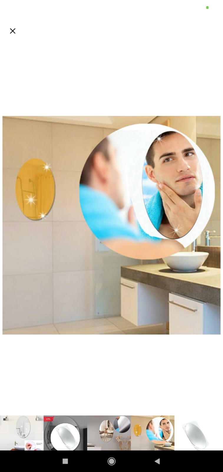 Oval Shape 3d Mirror Sticker (2 Pc Set)