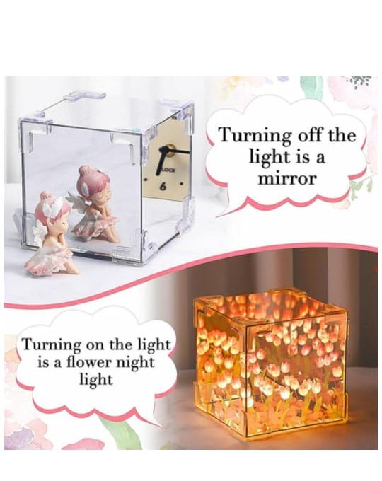 Cube Tulip Night Lamp | Led Decorative Nights Lamp