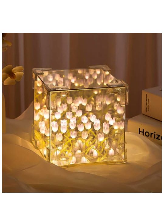 Cube Tulip Night Lamp | Led Decorative Nights Lamp