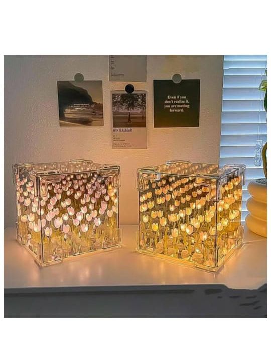 Cube Tulip Night Lamp | Led Decorative Nights Lamp