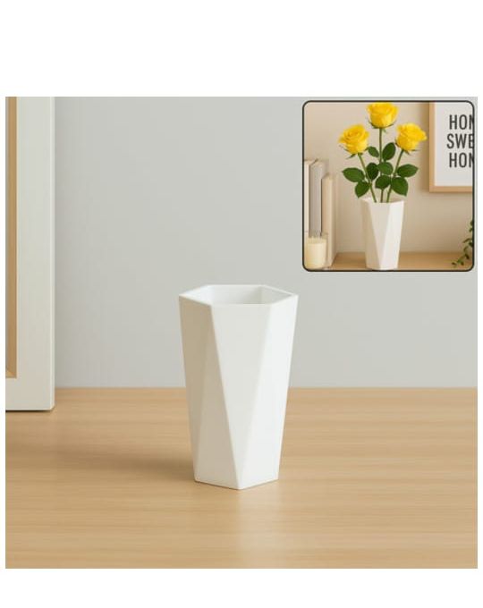 Modern Geometric Hexagon Plastic Flower
