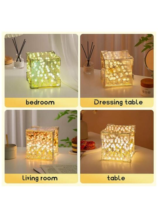 Cube Tulip Night Lamp | Led Decorative Nights Lamp