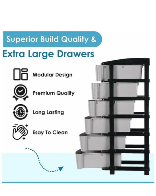 6-Layer Heavy-Duty Plastic Drawer Organize..